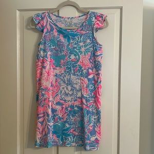 Lilly Pulitzer Girls XL 12-14  flutter sleeve cotton dress